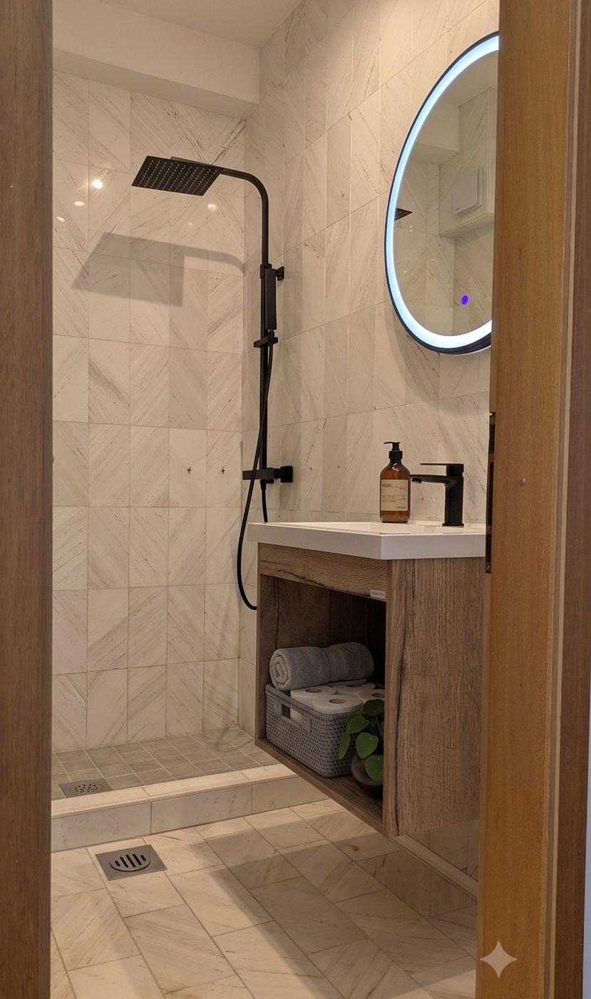 Bagno moderno in marmo